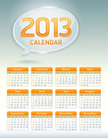 Clean calendar 2013 template, bubble conceptual design  Vector illustration のイラスト素材