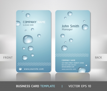 Business Card with water drop  Vector illustration のイラスト素材