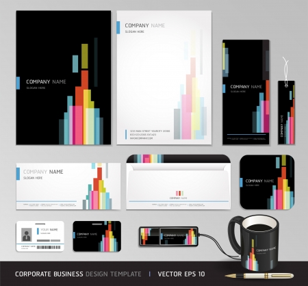 Corporate identity business set design  Abstract background Vector illustration のイラスト素材