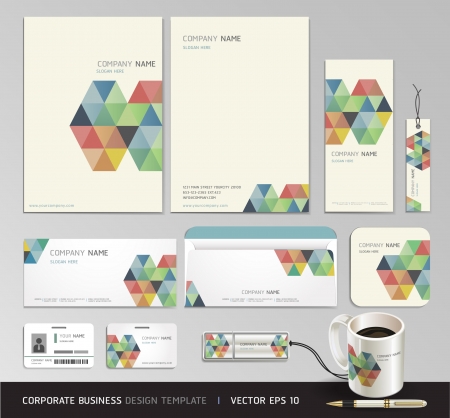 Corporate identity business set design  Abstract background Vector illustration のイラスト素材