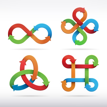 Colorful infinity symbol icons  Vector Illustration のイラスト素材