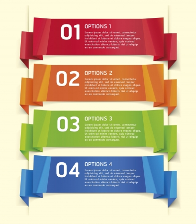 Colorful Origami Style Number Options Banner  のイラスト素材