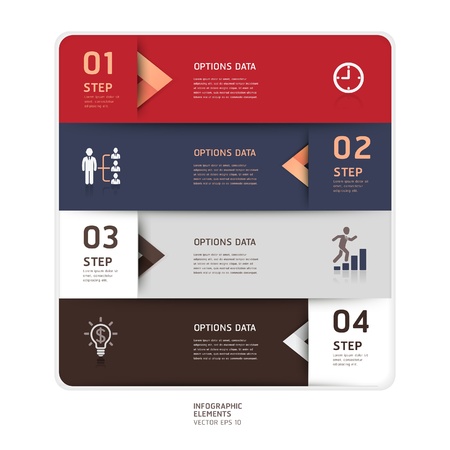 Modern arrow origami style step up options banner  Vector illustration  can be used for workflow layout, diagram, number options, web design, infographics のイラスト素材
