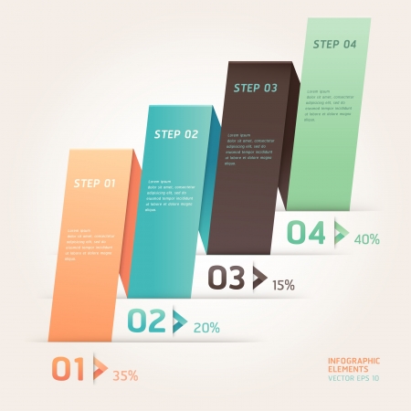 Modern arrow origami style step up number options banner template. Vector illustration. can be used for workflow layout, diagram, web design, infographics.のイラスト素材