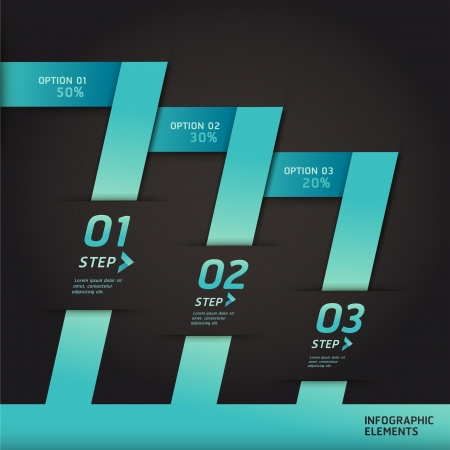 Modern infographics origami style step up options banner  のイラスト素材