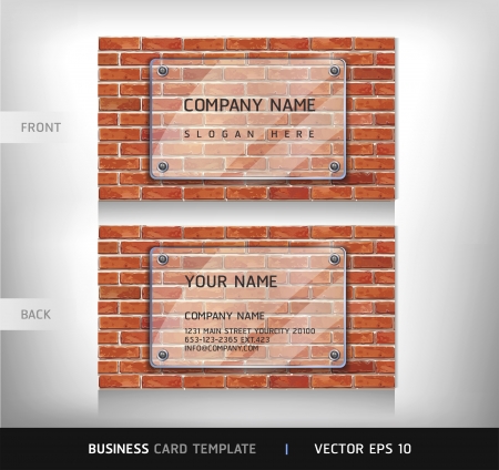 Red Brick Wall Business Card   Vector illustration のイラスト素材