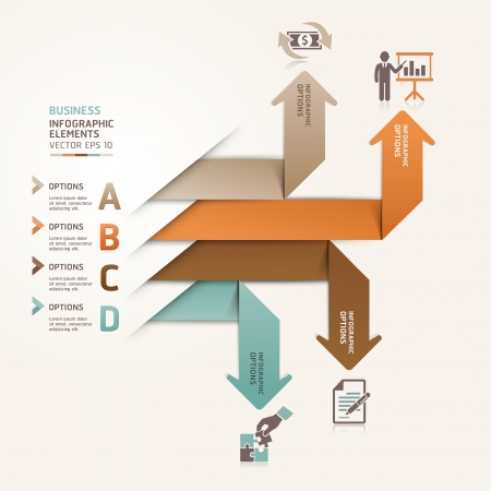 Modern arrow business steb options banner  illustration  can be used for workflow layout, diagram, number options, step up options, web template, infographics のイラスト素材