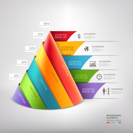 Modern cone 3d staircase diagram business. Vector illustration. can be used for workflow layout, banner, number options, step up options, web design, infographics.のイラスト素材