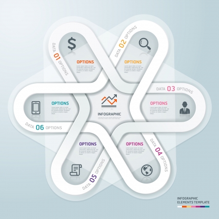 Business circle Infographics origami style. Vector illustration. can be used for workflow layout, banner, diagram, number options, step up options, web design.のイラスト素材