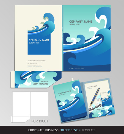 Corporate Identity Business Set. Folder Design Template. Vector illustration.のイラスト素材