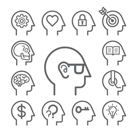Head line icons setのイラスト素材