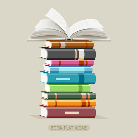Book Flat Icons Set. Illustration.のイラスト素材