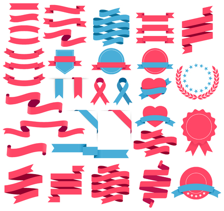 Ribbons and labels set. Vector illustration.のイラスト素材