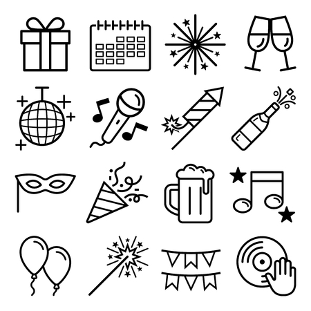 Party icons set. Vector illustrations.のイラスト素材