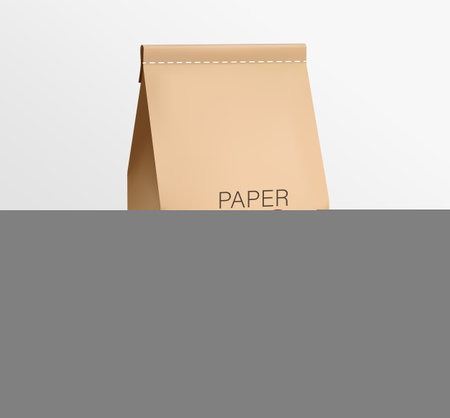 Paper bag packaging mockupsのイラスト素材