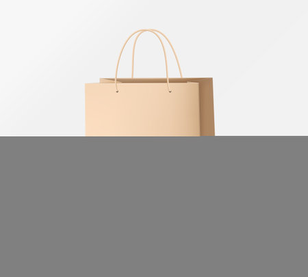 Paper bag packaging mockupsのイラスト素材