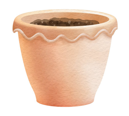 plant pot watercolor styleの写真素材