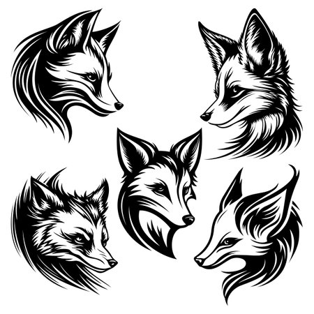 fox head symbol logoのイラスト素材