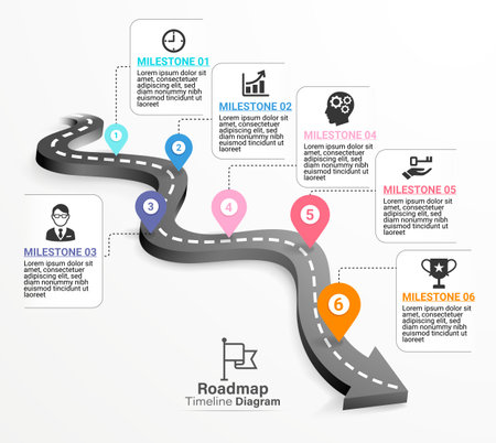 Roadmap timeline diagram gantt chart templatesのイラスト素材