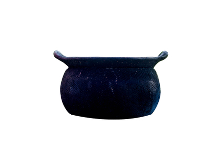 Old pot isolated on white backgroundの写真素材