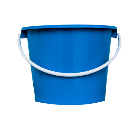 blue buckets Isolated on White Background.の写真素材
