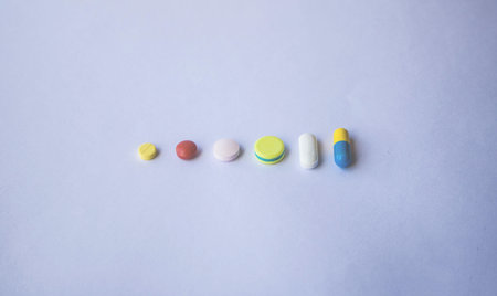 different Tablets pills capsule heap mix therapy drugs  on white background