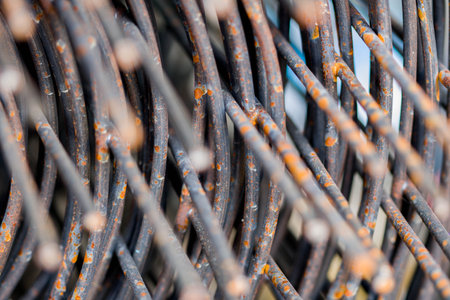 close-up iron wire for construction.texture. Abstract background