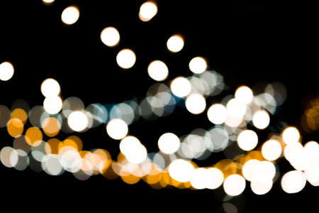 bokeh on black background texture. Abstract