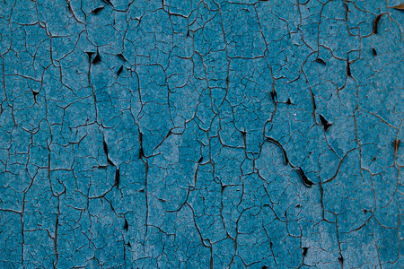 Blue color Cracks on the wallの写真素材
