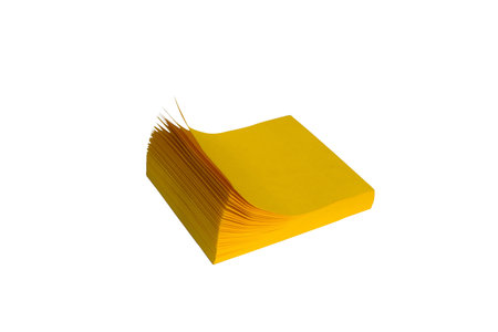 Office Yellow sticky note paper isolated on white background with copy space