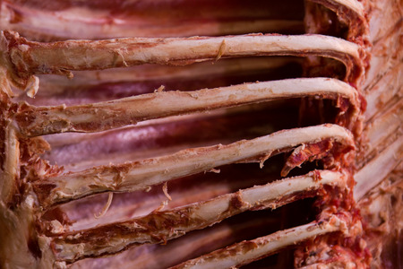Close-up lamb ribs in the marketの写真素材