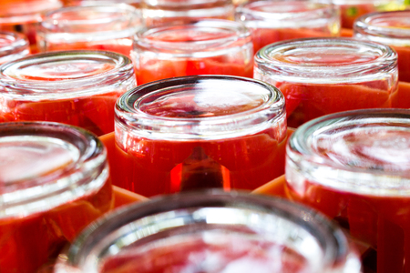 Close-up Many glasses of water are upside down.の写真素材