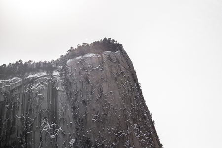 The mountains and the snow with white backgroundの写真素材