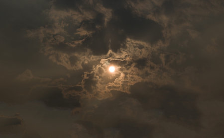 sky with cloud closeup Sunset time