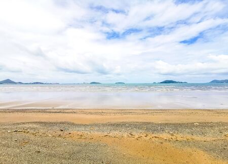 beach and tropical sea and blue sky background with copy spaceの写真素材