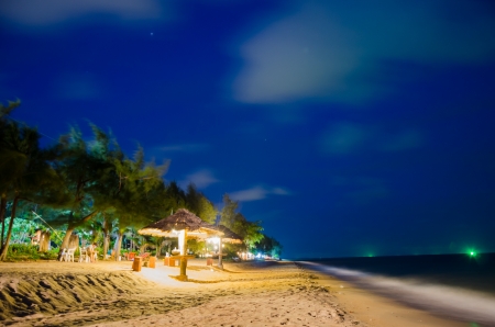 great light in the night sea viewのeditorial素材