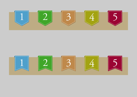 Tag 1-5 numbers.のイラスト素材