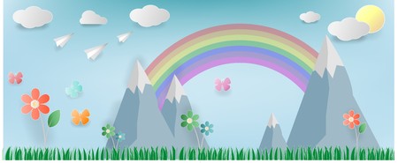 Floral summer day and butterflies.のイラスト素材