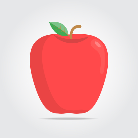 Red apple on a white space with shadows.のイラスト素材