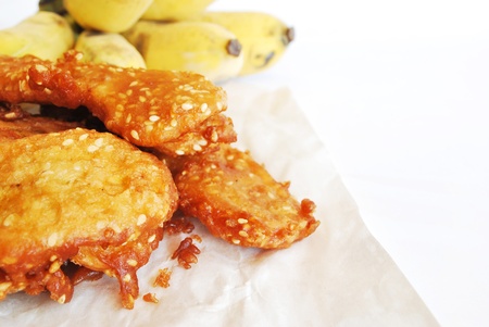 deep-fried sliced banana の写真素材