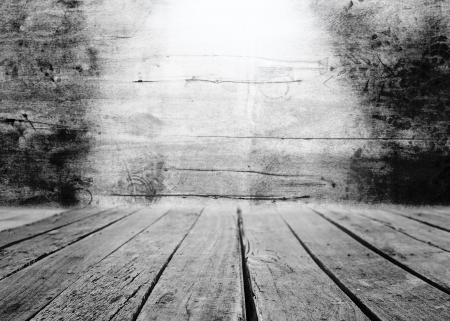 a high resolution creative wooden stage with lightsの写真素材