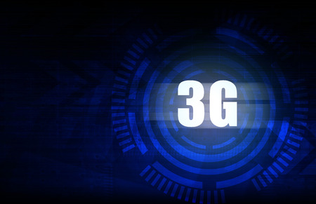 3G with blue abstract technology backgroundの写真素材