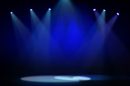 Blue stage backgroundの写真素材