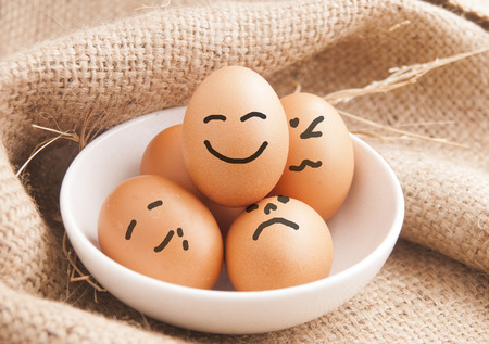 Eggs smiling , relax or rest conceptの写真素材