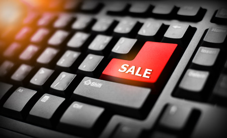 Sale business concept with red keyboardの写真素材