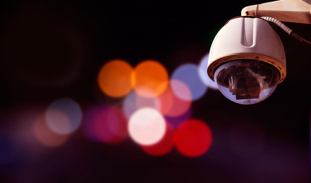 Security camera with outdoor background