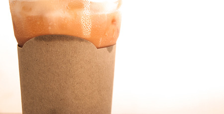 Iced tea with milk or creamの写真素材