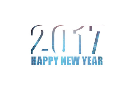 Happy New Year 2017 design with colorful on white background