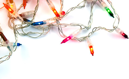 Christmas lights isolated on white background
