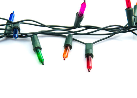Christmas lights isolated on white background